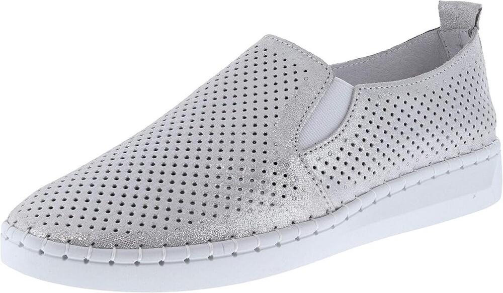 Bernie Mev TW98 Womens Silver Leather Slip On Shoes EU36 US 5 New in Box